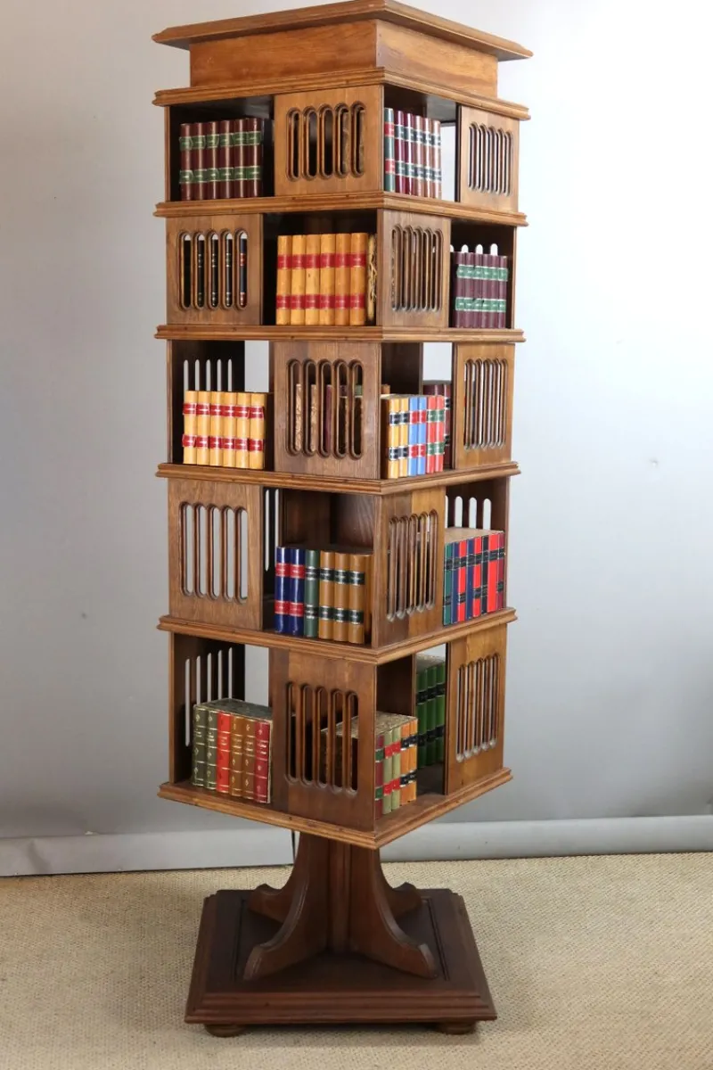 Pamono Early 20th Century Revolving Bookcase, 1890s> Shelves & Wall Units