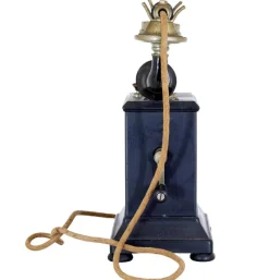 Pamono Early 20th Century Swedish Metal Telephone by Rikstelefon, 1890s><noscript><img width=