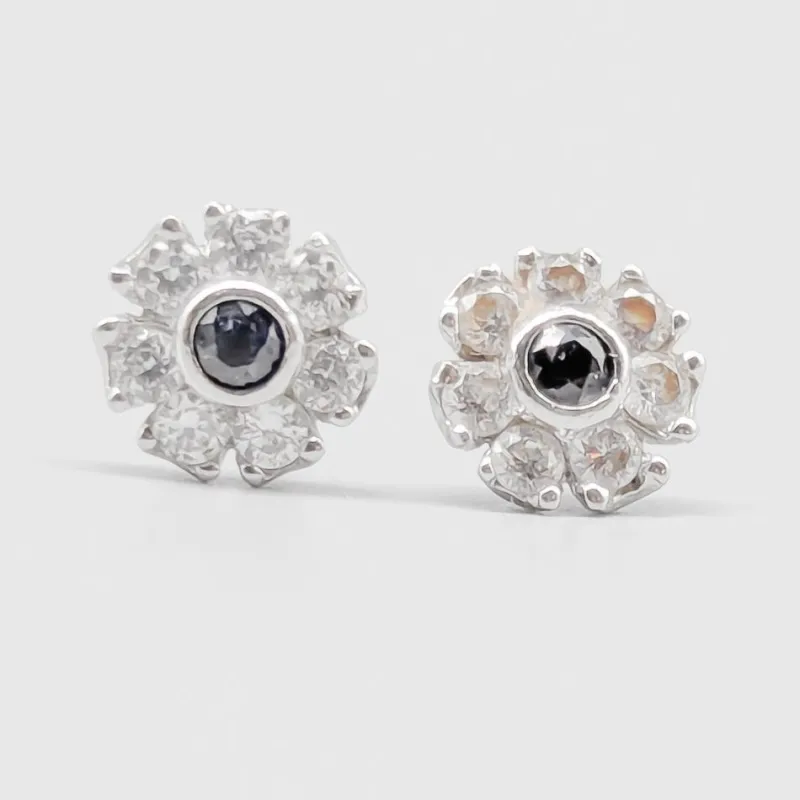Pamono Earrings in 18 Karat White Gold with Stones, Set of 2> Earrings