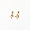 Clearance Pamono Earrings in Gold Dolphins, Set of 2