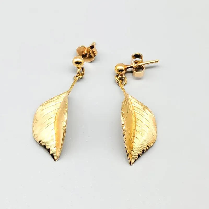 Outlet Pamono Earrings in Gold Leaf, Set of 2