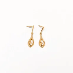 Hot Pamono Earrings in Gold with Spinels, Set of 2