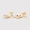 Online Pamono Earrings in Gold with White Stones, Set of 2