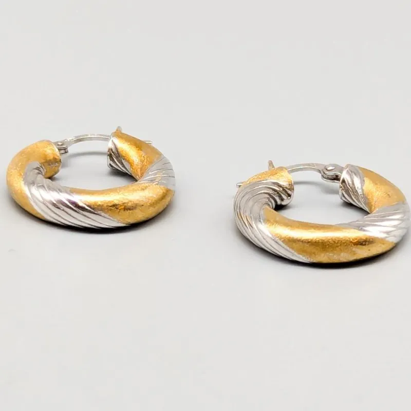 Pamono Earrings in Multicolored Gold, Set of 2> Earrings