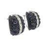 Best Pamono Earrings in Onyx, White Gold & Diamonds, 1980s, Set of 2