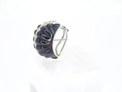 Best Pamono Earrings in Onyx, White Gold & Diamonds, 1980s, Set of 2