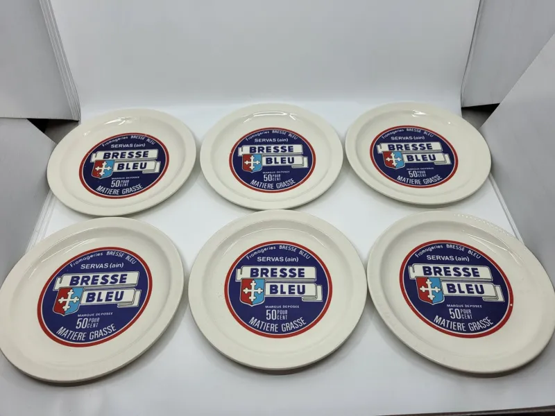 Hot Pamono Earthenware Cheese Plates from Saint Amand, France, 1970s, Set of 6