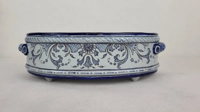 Outlet Pamono Earthenware Planter / Basin from Nevers Montagnon, 1890s