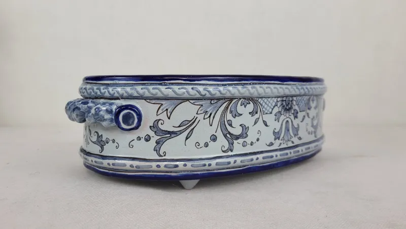 Outlet Pamono Earthenware Planter / Basin from Nevers Montagnon, 1890s