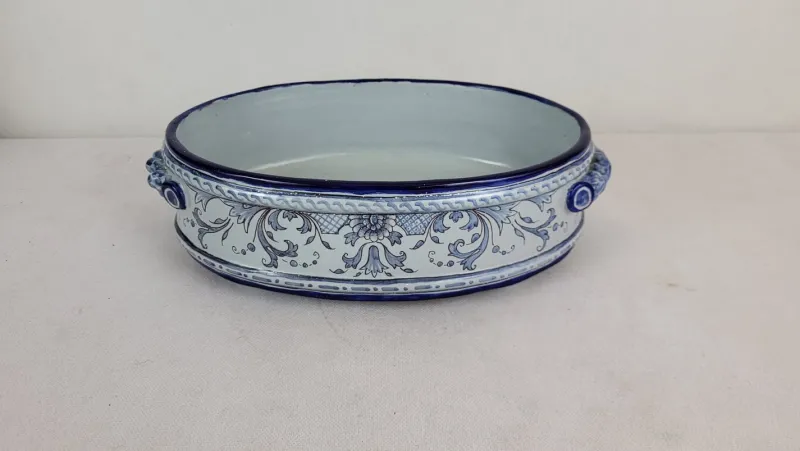 Outlet Pamono Earthenware Planter / Basin from Nevers Montagnon, 1890s