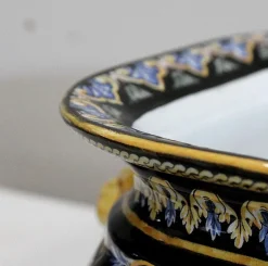 Sale Pamono Earthenware Planter with Polychrome Decorations from Gien, Late 19th or Early 20th Century