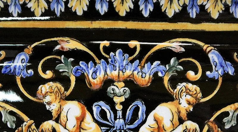 Sale Pamono Earthenware Planter with Polychrome Decorations from Gien, Late 19th or Early 20th Century