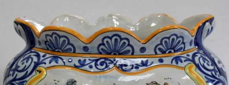 Pamono Earthenware Planter with Decoration, Early 20th Century> Planters And Jardiniere