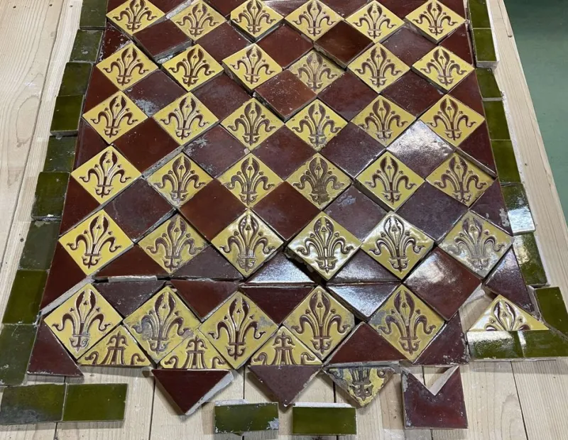 Pamono Earthenware Tiles by Jules Paul Loebnitz, Set of 90> Architectural Elements