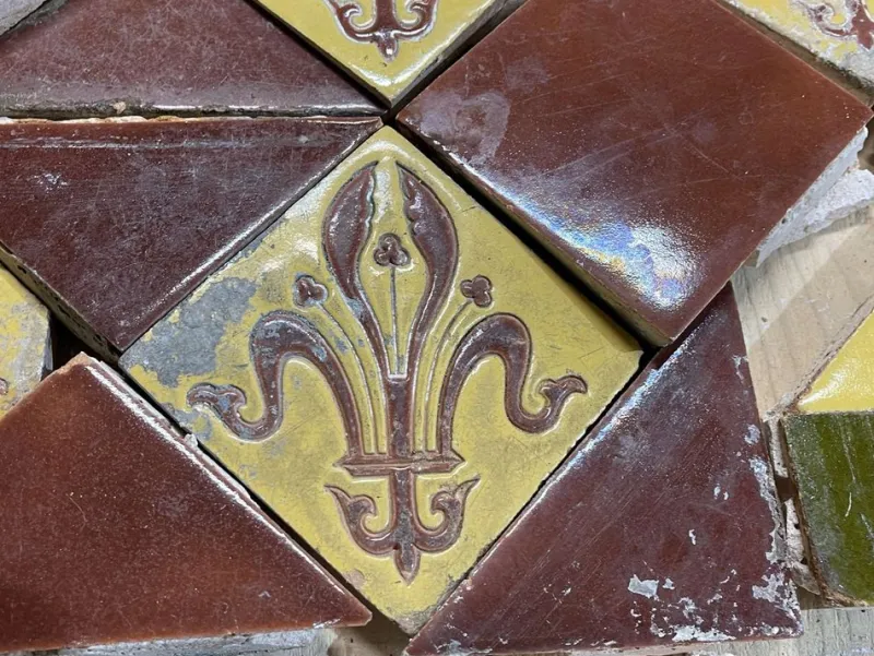 Pamono Earthenware Tiles by Jules Paul Loebnitz, Set of 90> Architectural Elements