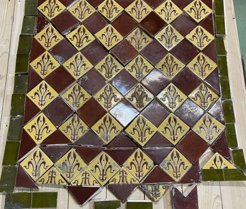 Pamono Earthenware Tiles by Jules Paul Loebnitz, Set of 90> Architectural Elements