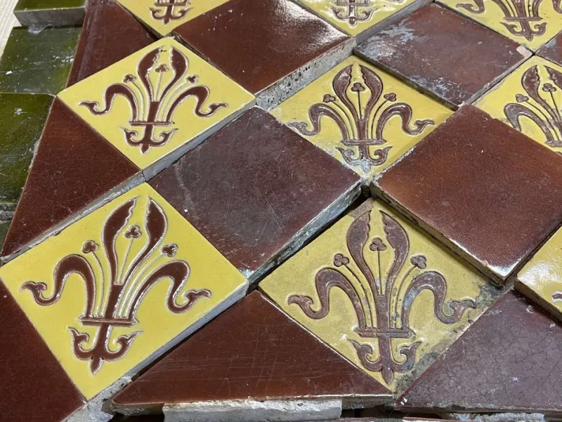 Pamono Earthenware Tiles by Jules Paul Loebnitz, Set of 90> Architectural Elements