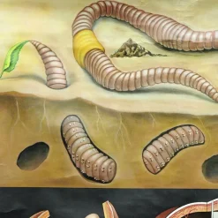 Pamono Earthworm Lumbricidae Wall Chart Life Art Print by Jung Koch Quentell> Posters