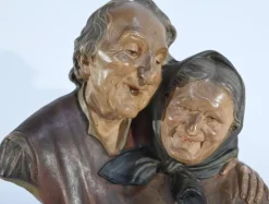 Hot Pamono E.Ceccarelli, Les Noces d’Or, Late 1800s, Terracotta Sculpture