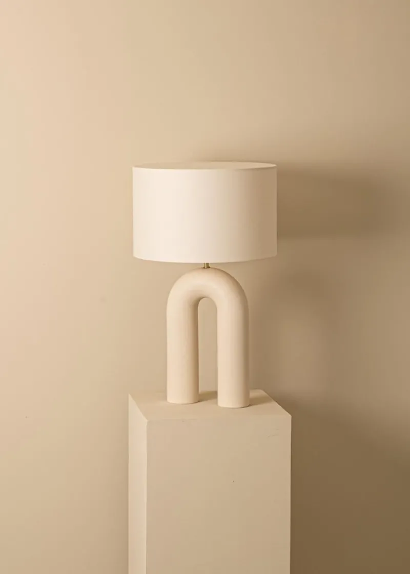 Pamono Ecru Ceramic Arko Table Lamp by Simone & Marcel> Table Lamps