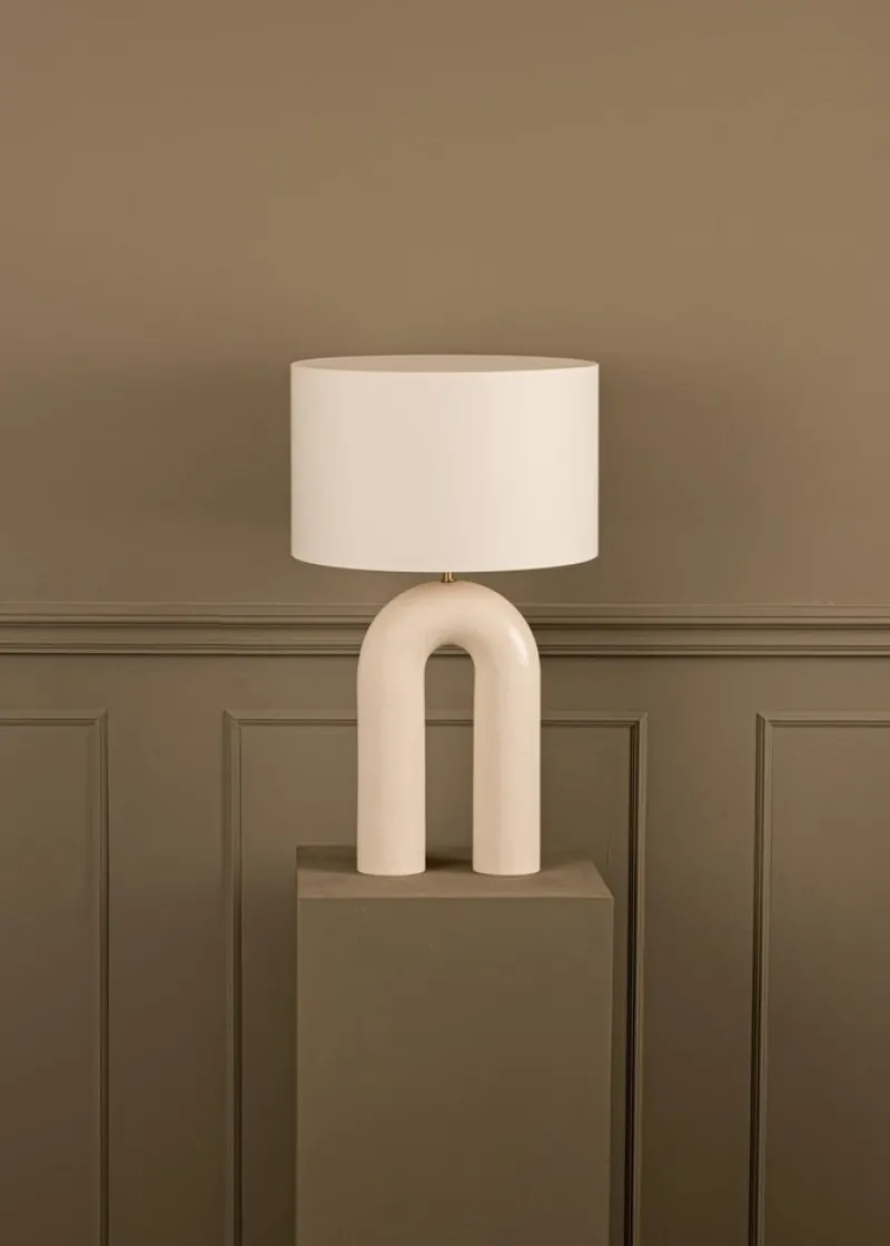 Pamono Ecru Ceramic Arko Table Lamp by Simone & Marcel> Table Lamps