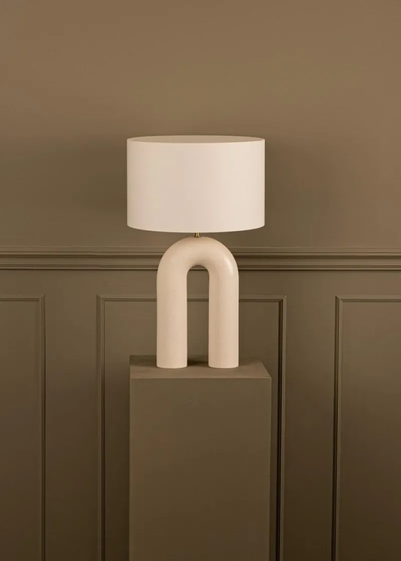 Pamono Ecru Ceramic Arko Table Lamp by Simone & Marcel> Table Lamps