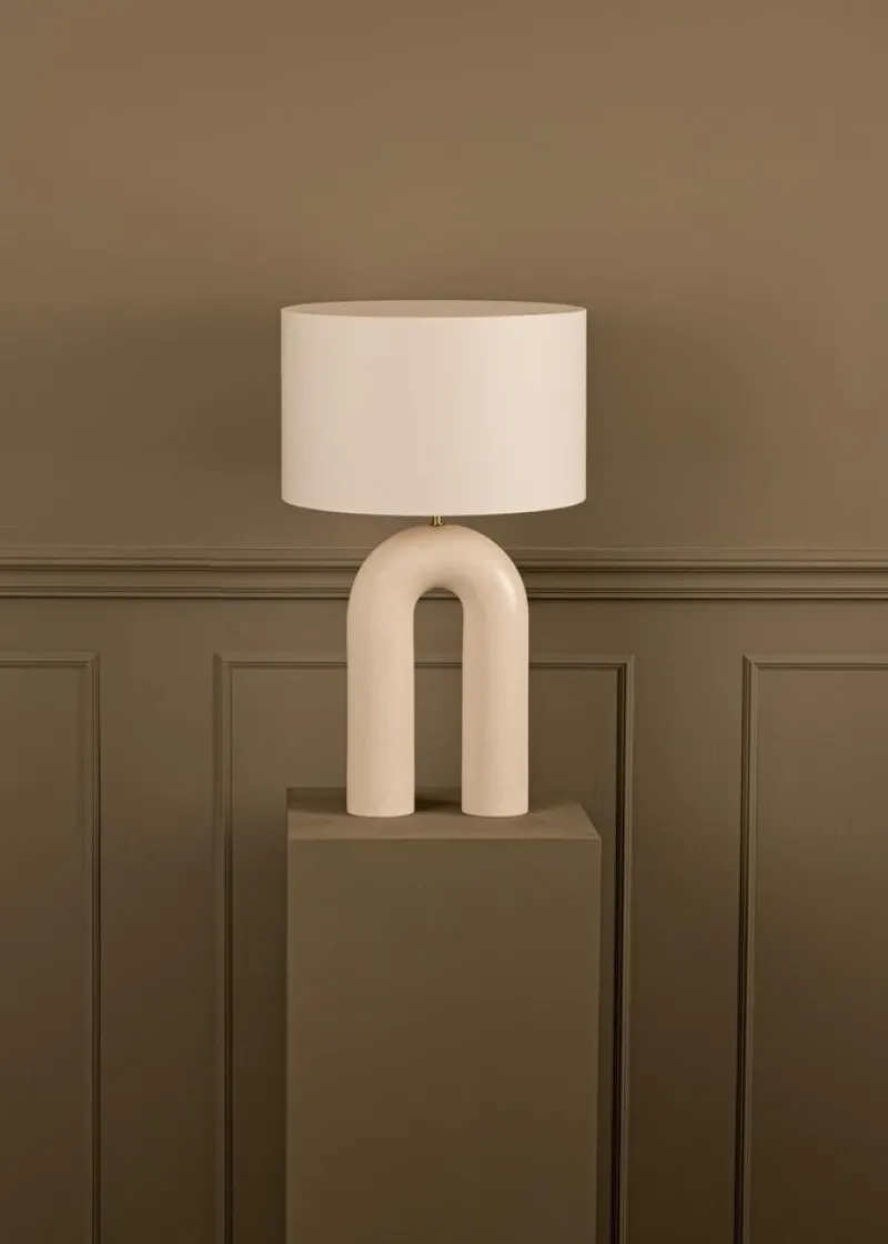 Pamono Ecru Ceramic Arko Table Lamp by Simone & Marcel> Table Lamps