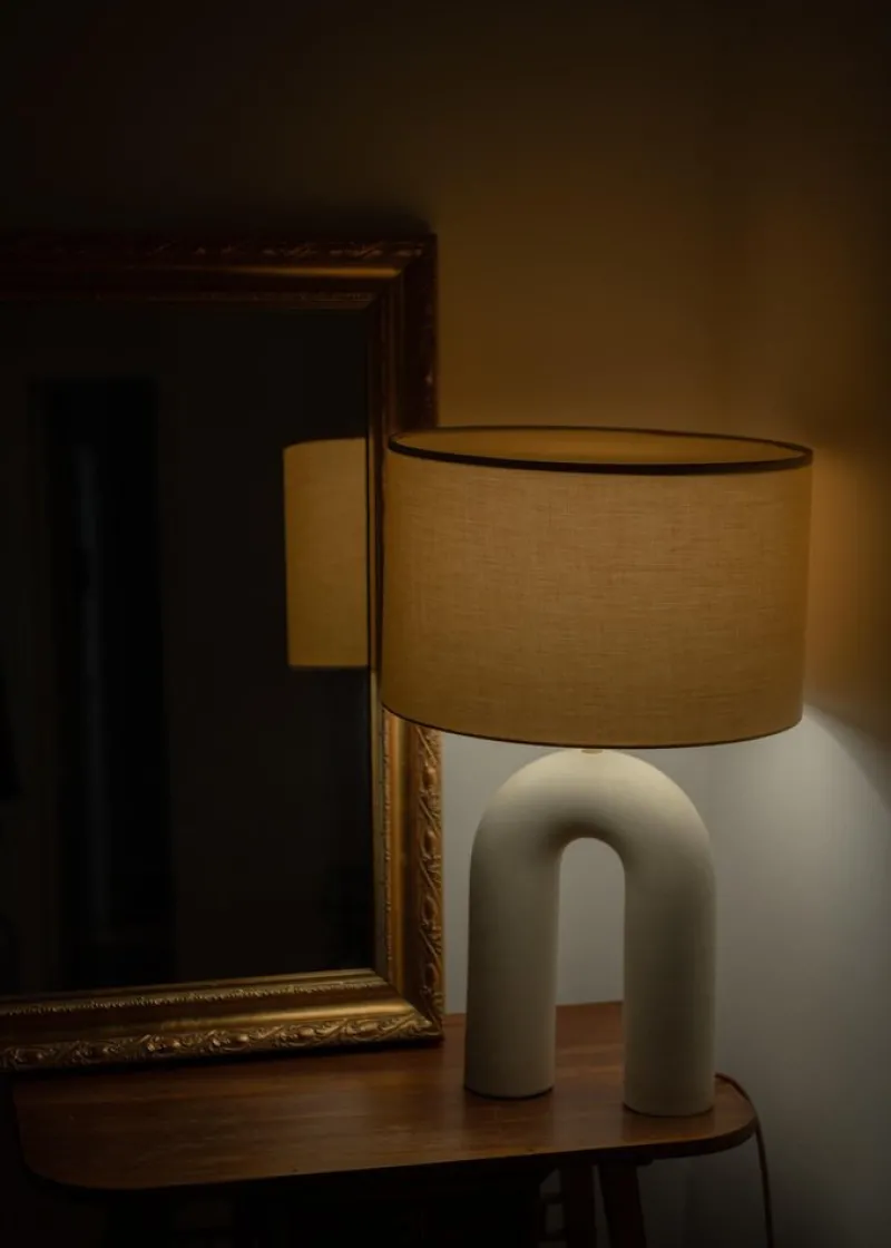 Pamono Ecru Ceramic Arko Table Lamp by Simone & Marcel> Table Lamps