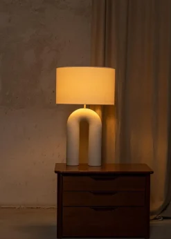 Pamono Ecru Ceramic Arko Table Lamp by Simone & Marcel><noscript><img width=