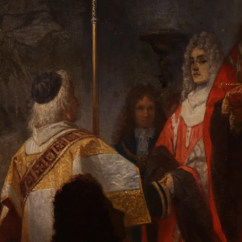 Pamono Ed. Hamman, Coronation of Victor Amadeus II, 1866, Oil on Canvas, Framed> Classical|Painting