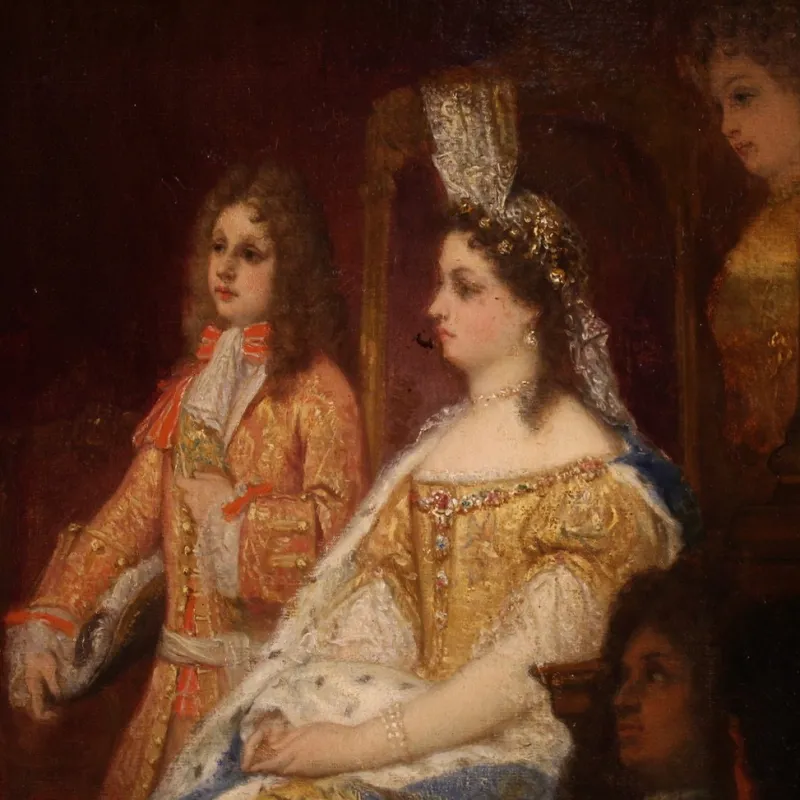 Pamono Ed. Hamman, Coronation of Victor Amadeus II, 1866, Oil on Canvas, Framed> Classical|Painting