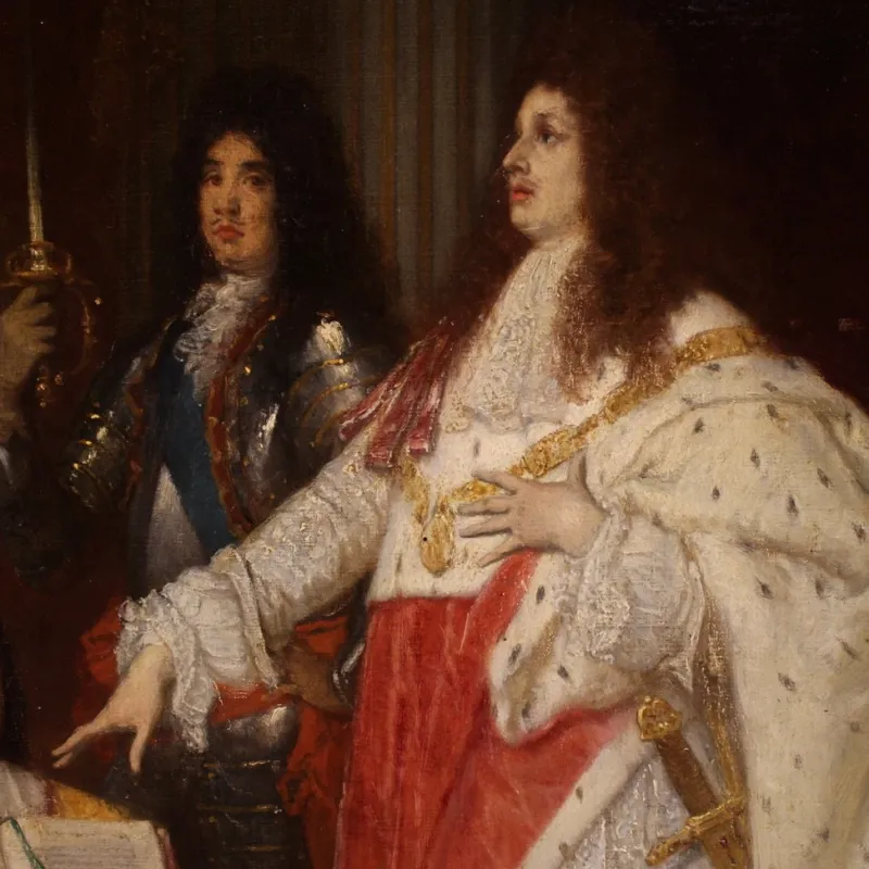 Pamono Ed. Hamman, Coronation of Victor Amadeus II, 1866, Oil on Canvas, Framed> Classical|Painting