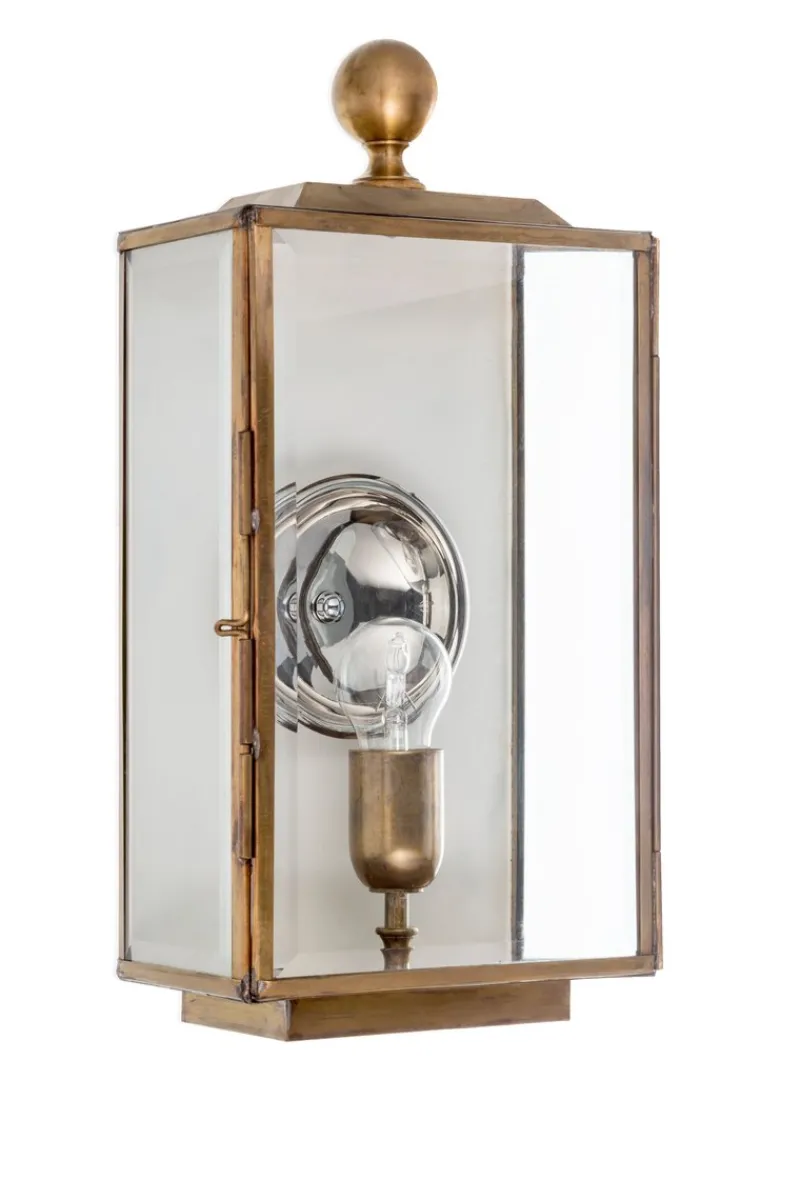 Pamono Eden Rectangular Brass Wall Lantern from Il Bronzetto> Garden Lighting|Garden Lighting
