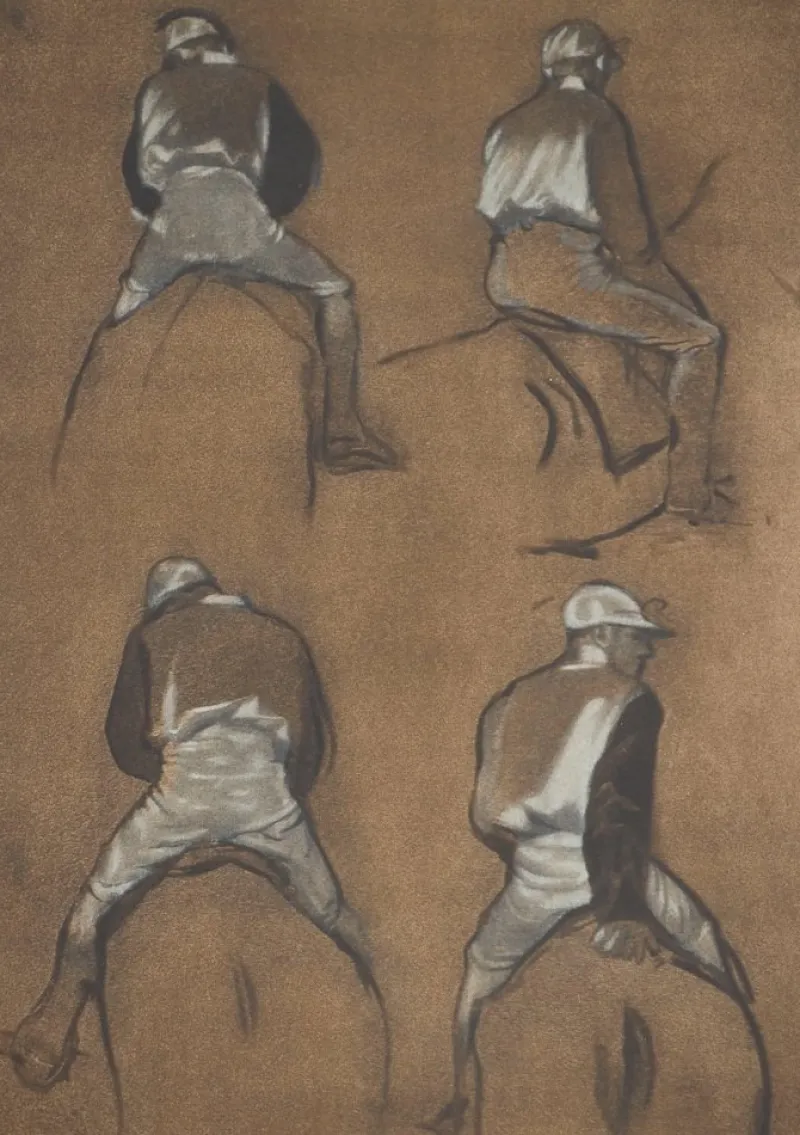Discount Pamono Edgar Degas, The Four Jockeys, Lithograph and Stencil
