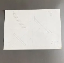 Sale Pamono Edival Ramosa, Multicolor Floor Lamp Project, 1973, Pencil Drawing on Paper