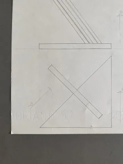 Sale Pamono Edival Ramosa, Multicolor Floor Lamp Project, 1973, Pencil Drawing on Paper