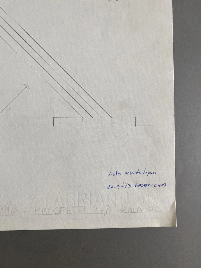 Sale Pamono Edival Ramosa, Multicolor Floor Lamp Project, 1973, Pencil Drawing on Paper