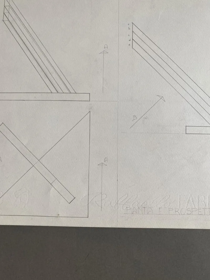 Sale Pamono Edival Ramosa, Multicolor Floor Lamp Project, 1973, Pencil Drawing on Paper