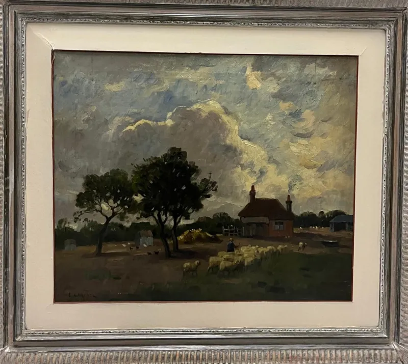 Outlet Pamono Edouard Chappel, Vers La Bergerie, 1890, Oil