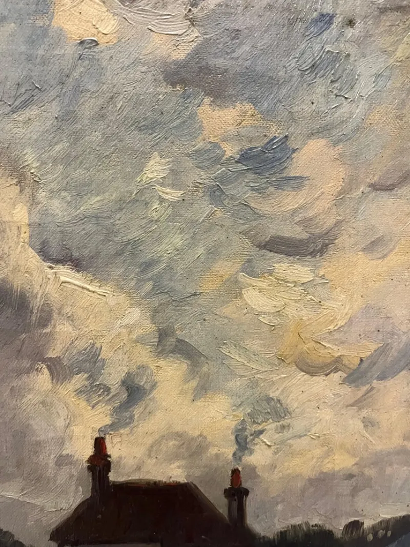 Outlet Pamono Edouard Chappel, Vers La Bergerie, 1890, Oil