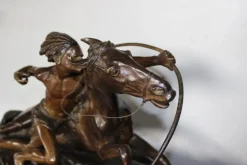 Pamono Edouard Drouot, Figure in Ambush in Front of His Horse, 1920s, Bronze><noscript><img width=