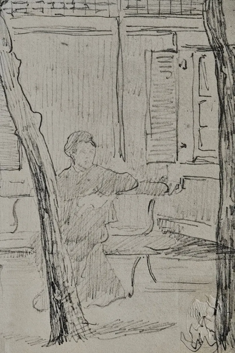 Pamono Edouard Manet, Mrs. Manet in the Garden, Lithograph