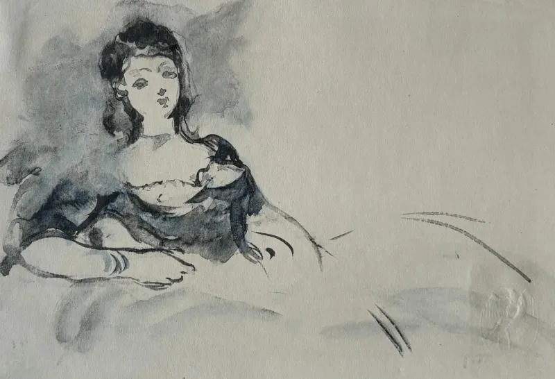 Hot Pamono Edouard Manet, Study on Olympia, Lithograph