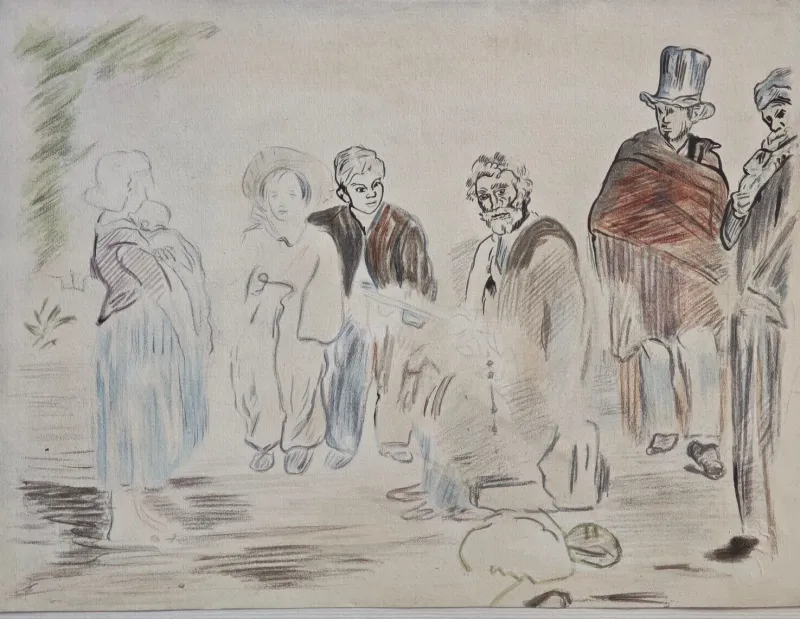Pamono Edouard Manet, Wandering Musician, Lithograph> Impressionist