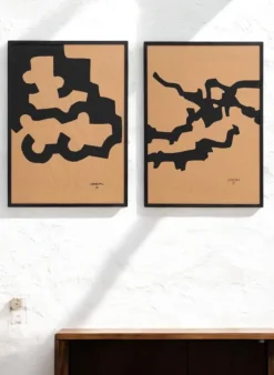 Pamono Eduardo Chillida, Compositions, Prints, 1990, Set of 2> Abstraction