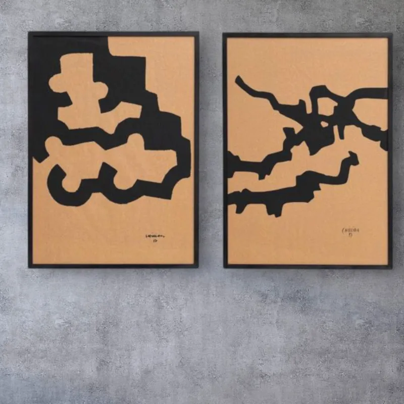 Pamono Eduardo Chillida, Compositions, Prints, 1990, Set of 2> Abstraction