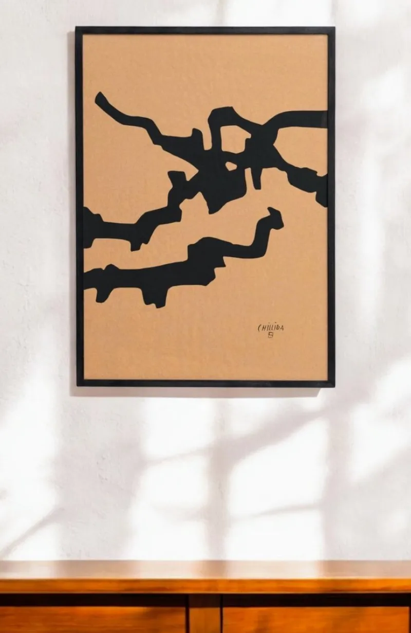 Pamono Eduardo Chillida, Compositions, Prints, 1990, Set of 2> Abstraction