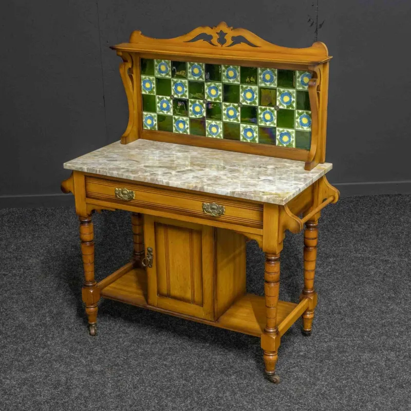 Outlet Pamono Edwardian Ash Washstand, 1890s