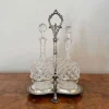 Discount Pamono Edwardian Cut Glass Decanters and Silver-Plated Stand, 1900, Set of 4