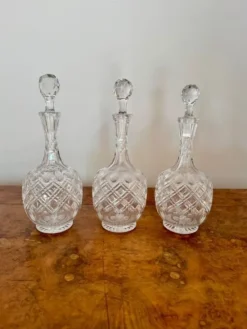Discount Pamono Edwardian Cut Glass Decanters and Silver-Plated Stand, 1900, Set of 4